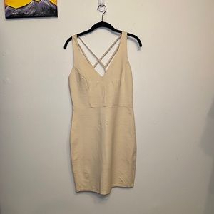 Tan, strappy back dress